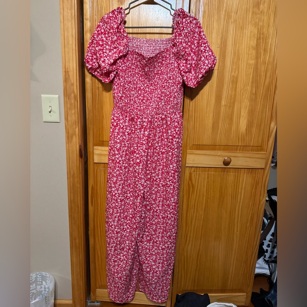 Romper red and white